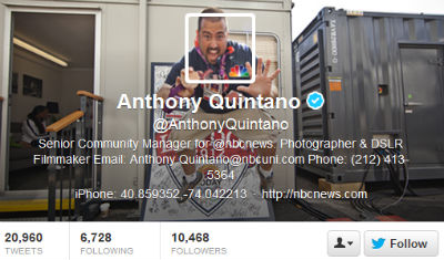 NBC News employee Anthony Quintano has fun with his header image