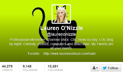 CBC correspondent and social media maven Lauren O'Nizzle expands her avatar's cat theme.