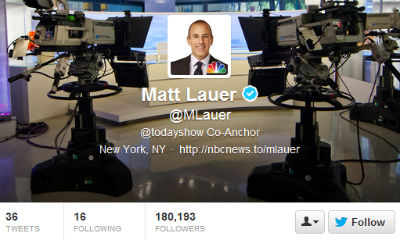 Twitter unveiled the new header image on The Today Show, using Matt Lauer's profile as an example.