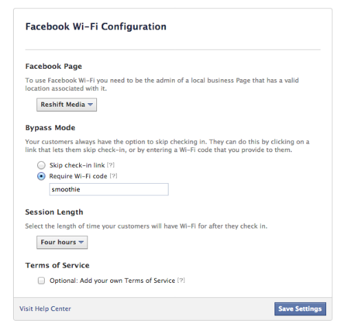facebook wi-fi