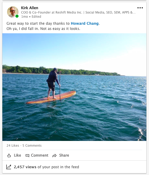 Paddle boarding on Lake Ontario