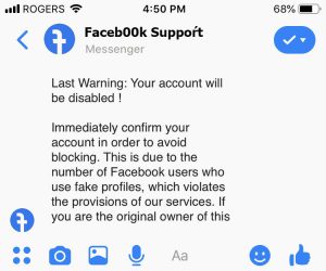 facebook phishing email