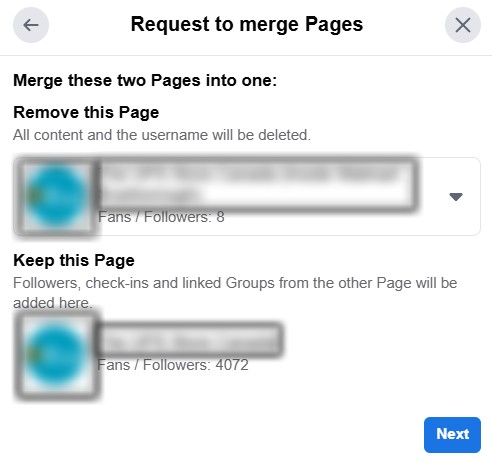 merge two Facebook pages